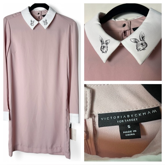 Victoria Beckham for Target - Women’s Clever Bunny Shift Dress Pink NWT - Sz. S - Picture 1 of 9